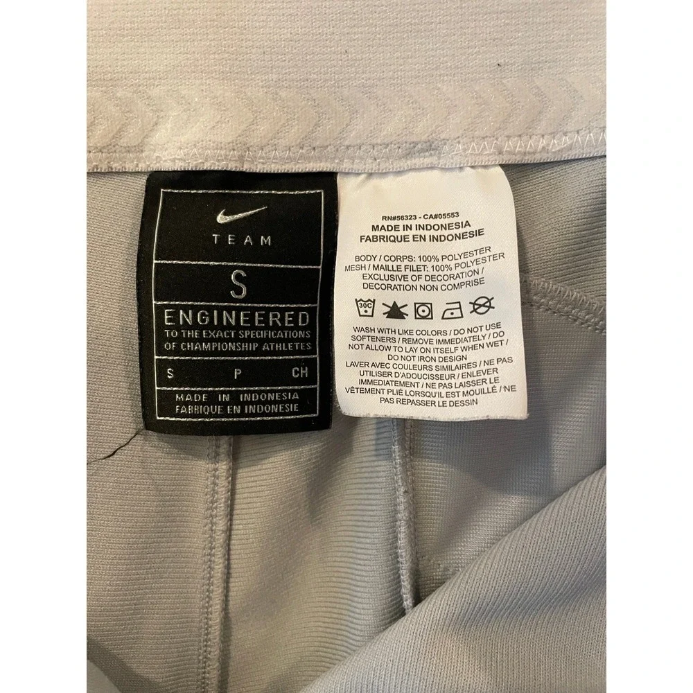 Nike Team Engineered Mens Baseball Pants Gray Size Small Reinforced Knee